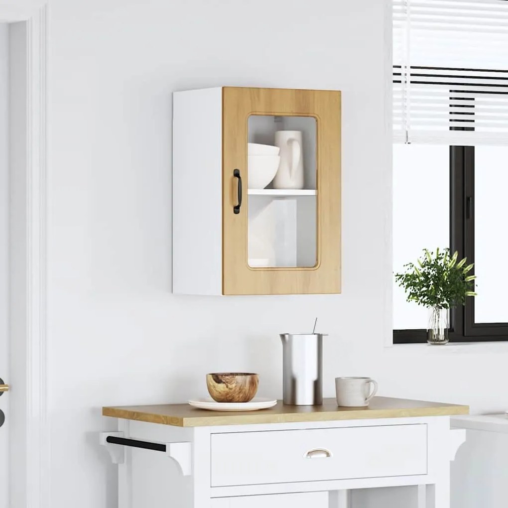 vidaXL Ντουλάπι κουζίνας με γυάλινη πόρτα "Kalmar" Artisan Oak