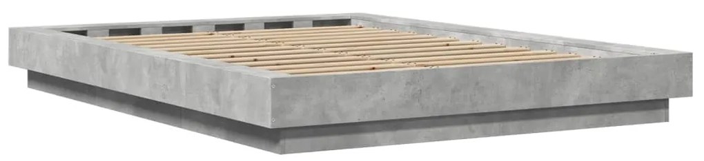 vidaXL Πλαίσιο Κρεβατιού Γκρι Σκυροδέματος 120x190 εκ. Επεξεργ. Ξύλο