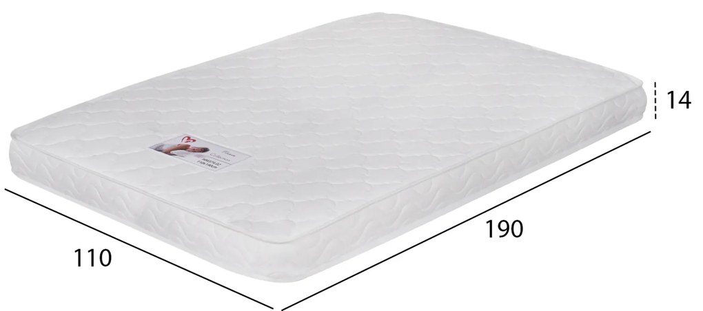 Στρώμα Με Foam Χωρίς Ελατήρια Jordy 110x190 (Roll Packing) Λευκό