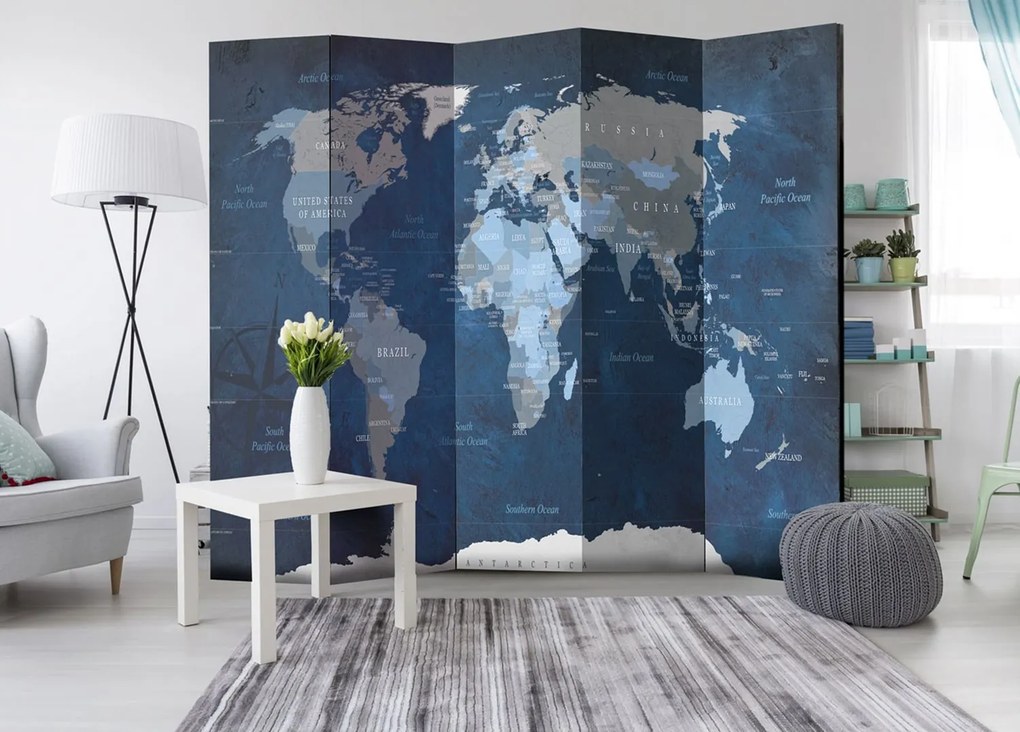 Διαχωριστικό με 5 τμήματα - Dark Blue World [Room Dividers] 225x172