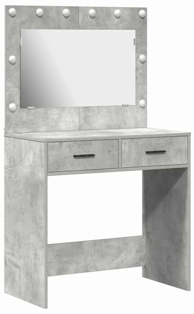 vidaXL Κομοδίνο με συρτάρι Γκρι σκυροδέματος 78.5 x 41 x 135 εκ