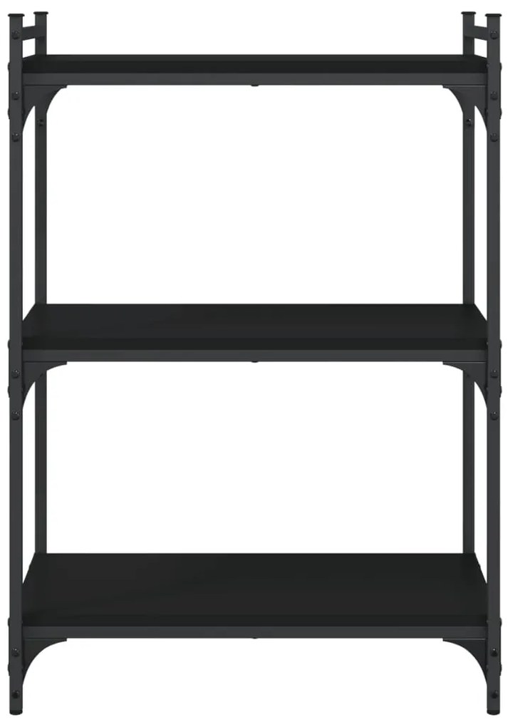 vidaXL Βιβλιοθήκη 3 Επιπέδων Μαύρη 60 x 30 x 86 εκ. από Επεξεργ. Ξύλο
