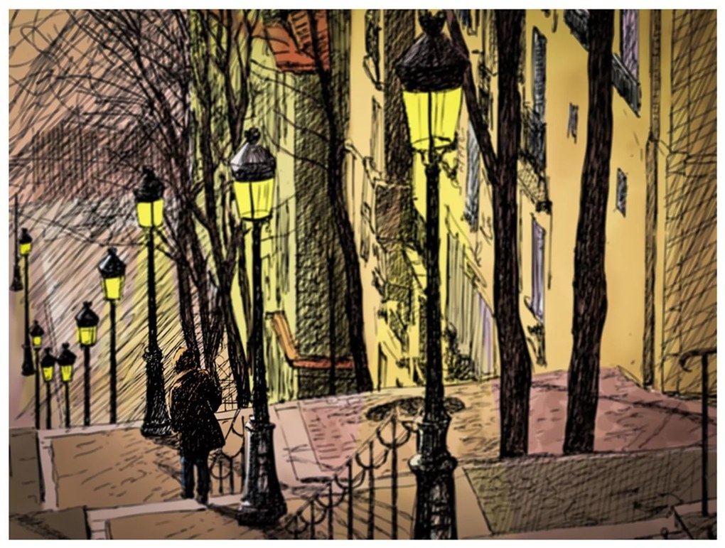 Φωτοταπετσαρία - Lonely walk through Montmartre 250x193