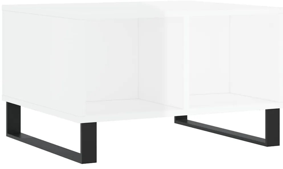 vidaXL Τραπεζάκι Σαλονιού Γυαλ. Λευκό 60x50x36,5 εκ. Επεξεργ. Ξύλο