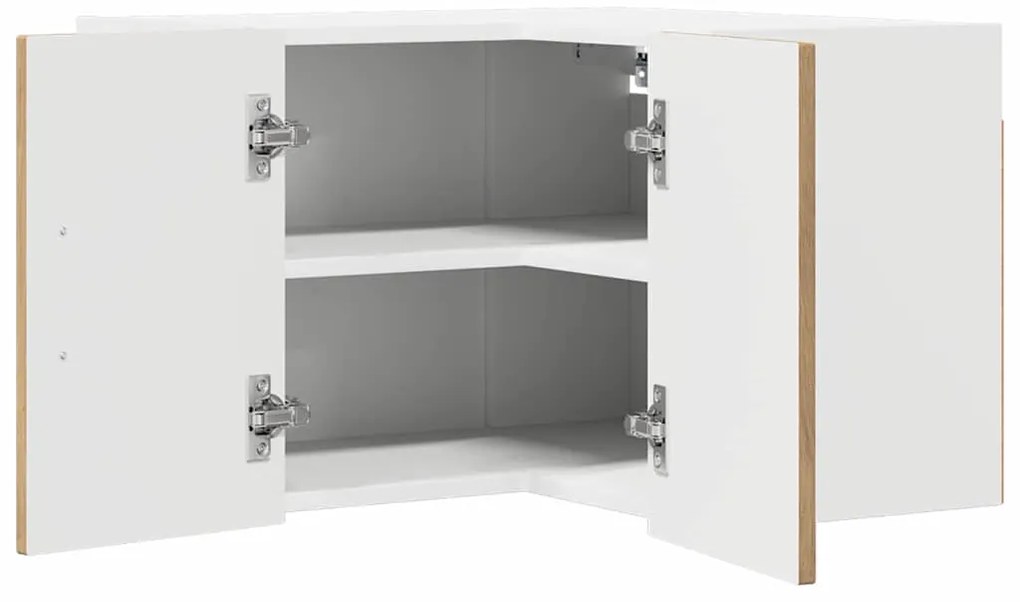 vidaXL Κρεμαστό ντουλάπι κουζίνας με ράφι Artisan Oak 57 x 57 x 40 εκ.