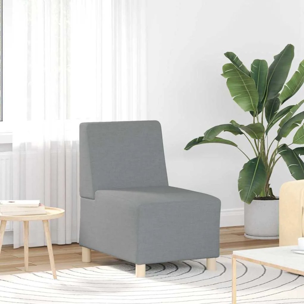 vidaXL Μοναδικός Καναπές χωρίς Χερούλια 2 pcs Ανοιχτό γκρι