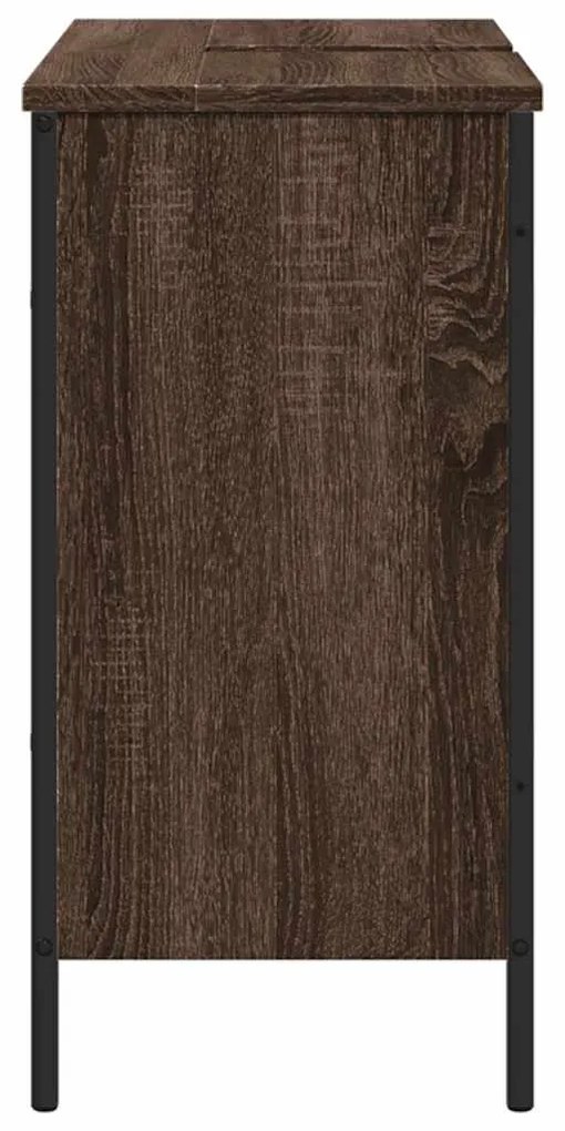 vidaXL Ντουλάπι Νιπτήρα Μπάνιου Καφέ Δρυς 80x30x60 εκ. Επεξ. Ξύλο