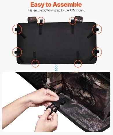 VEVOR 68L ATV Rear Storage Bag 600D Oxford Cloth Rear Cargo Bag &amp; Sponge Cushion