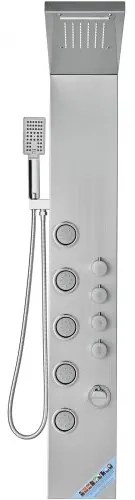 VEVOR Shower Panel System, 4 Shower Modes Shower Panel Tower, Rainfall, Waterfall, 5 Full Body Massage Jets and 3-Setting Handheld Shower Head with 59&quot; Hose, Stainless Steel Wall-Mounted Shower Set