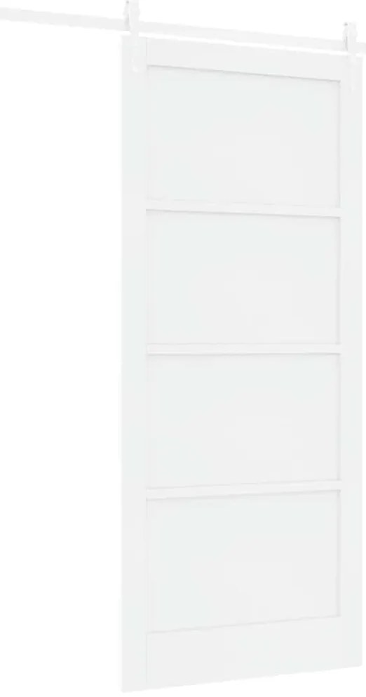 vidaXL Συρόμενη Πόρτα Λευκό 93 x 211 εκ. Μασίφ ξύλο πεύκου και χάλυβας
