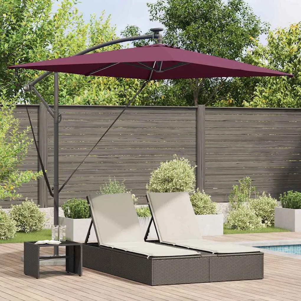 vidaXL Ομπρέλα Cantilever Banana Μπορντό 294 x 200 x 254 εκ.