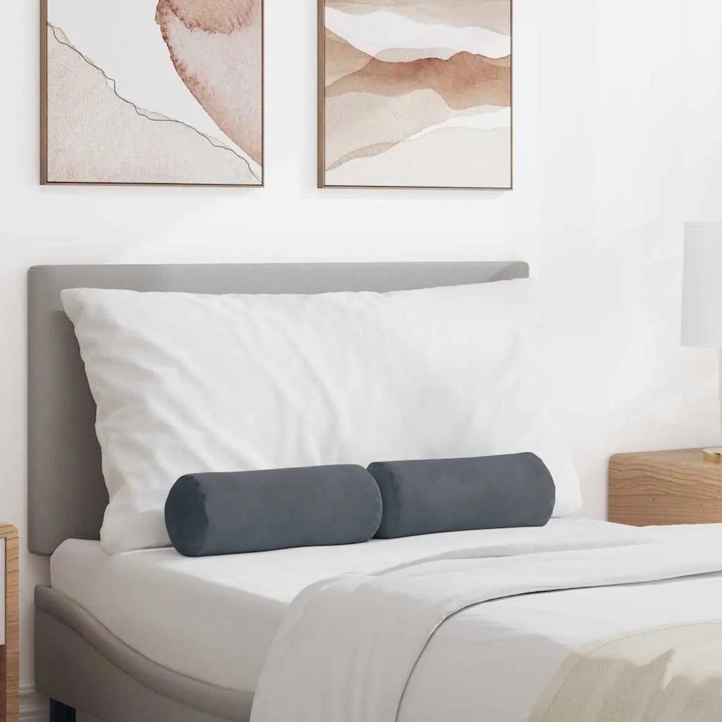 vidaXL Μαξιλάρια Στήριγμα 2 pcs Σκούρο Γκρι Ø 15 x 40 εκ