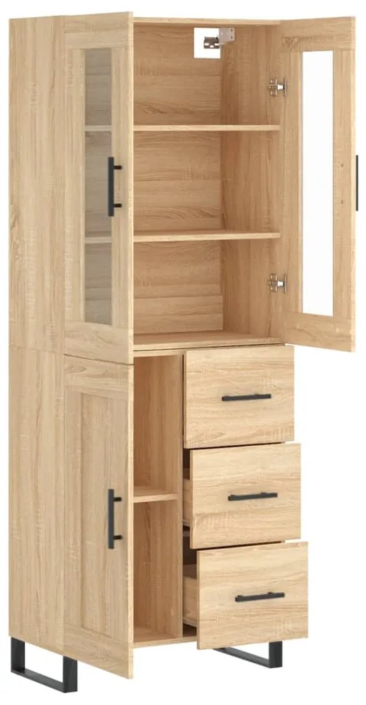 vidaXL Ντουλάπι Sonoma δρυς 69,5 x 34 x 180 εκ. από Επεξεργασμένο Ξύλο