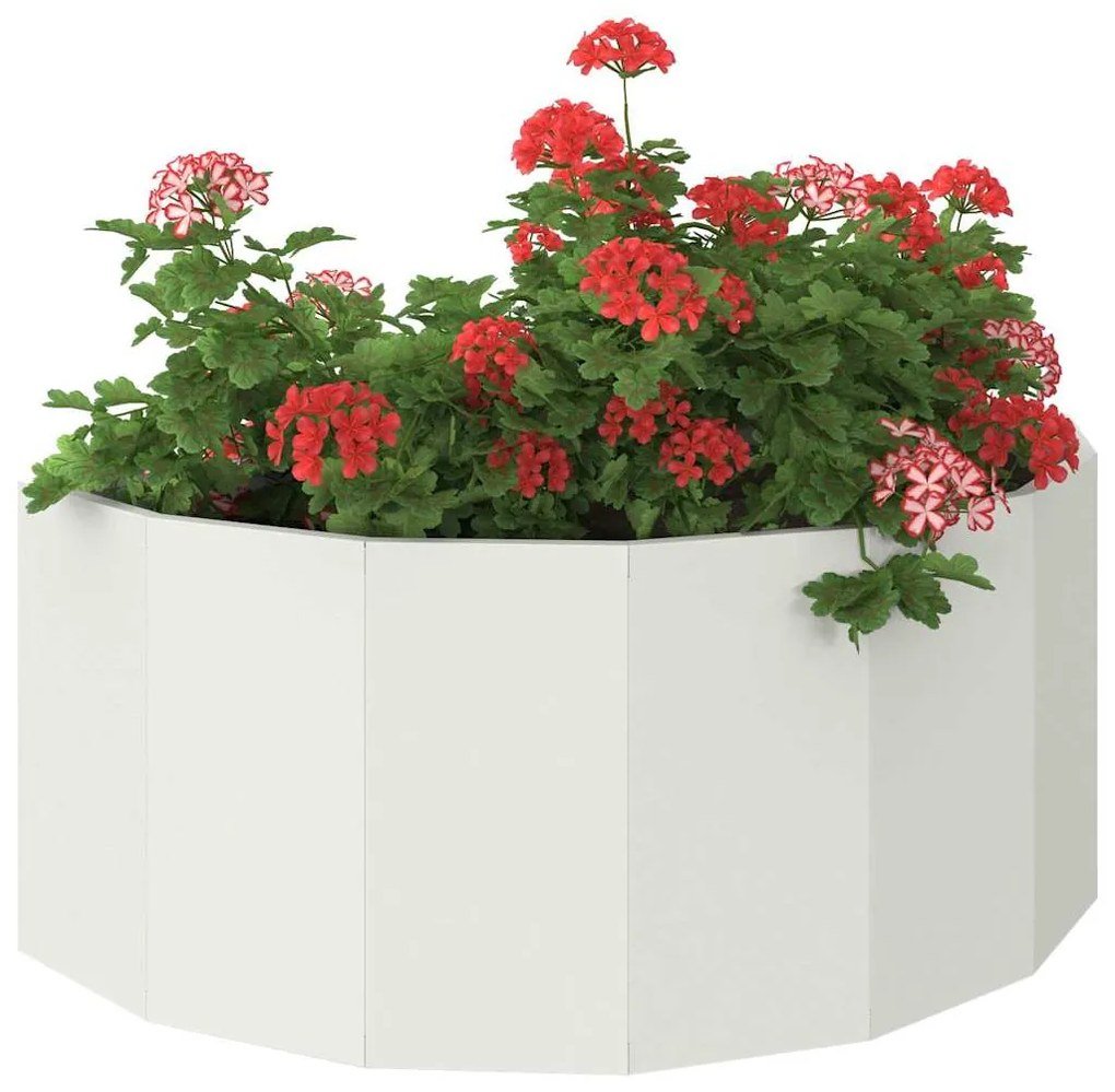 vidaXL Γλάστρα Λευκό 90 x 45 x 35 cm Ατσάλι