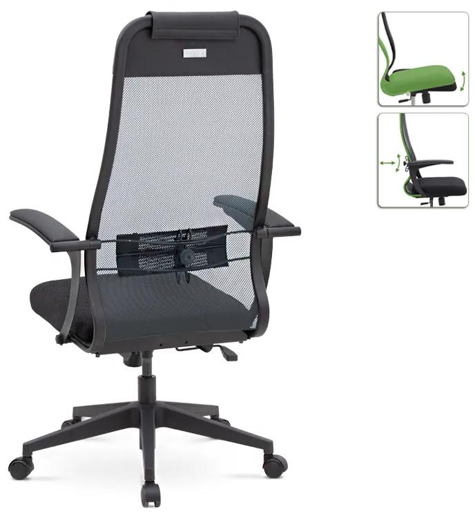 Καρέκλα γραφείου εργονομική Antonio Megapap με ύφασμα Mesh σε μαύρο - γκρι 66,5x70x111,8/133εκ. - Ύφασμα - GP008-0019