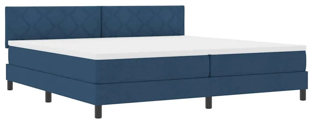 vidaXL Κρεβάτι box spring με στρώμα με στρώμα Μπλε 200 x 200 cm ύφασμα