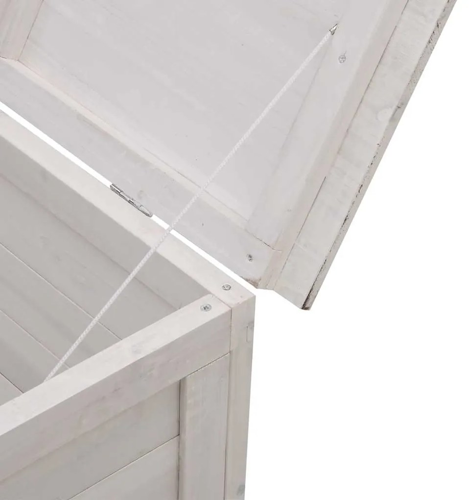 vidaXL Μπαούλο Αποθ. Κήπου Λευκό 99x49,5x58,5εκ Μασίφ Ξύλο Ελάτης