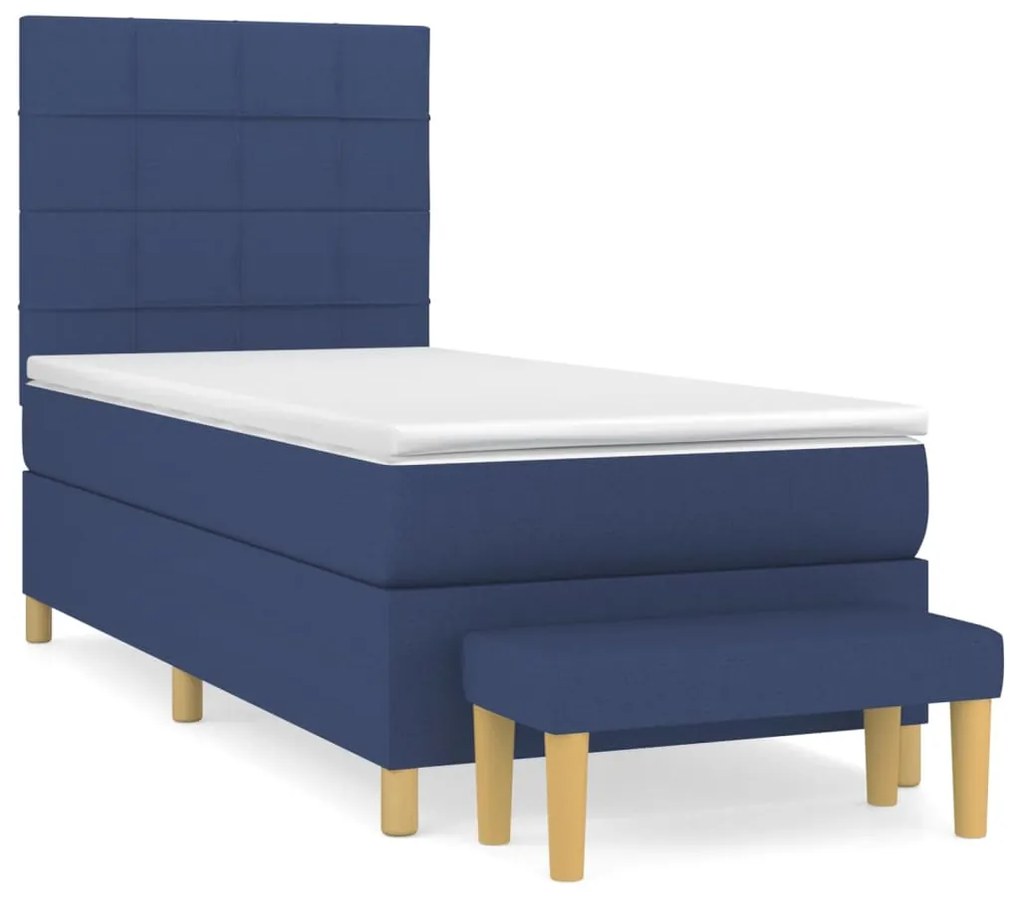 ΚΡΕΒΑΤΙ BOXSPRING ΜΕ ΣΤΡΩΜΑ ΜΠΛΕ 80X200 ΕΚ. ΥΦΑΣΜΑΤΙΝΟ 3137115