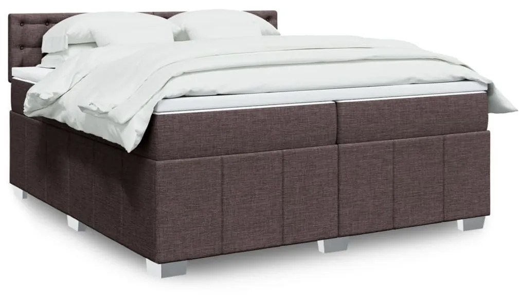 ΚΡΕΒΑΤΙ BOXSPRING ΜΕ ΣΤΡΩΜΑ ΣΚΟΥΡΟ ΚΑΦΕ 200X200 ΕΚ. ΥΦΑΣΜΑΤΙΝΟ 3287192