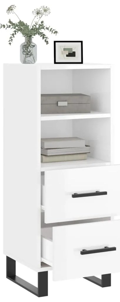 vidaXL Ντουλάπι Γυαλιστερό Λευκό 34,5x34x90 εκ. Επεξεργασμένο Ξύλο