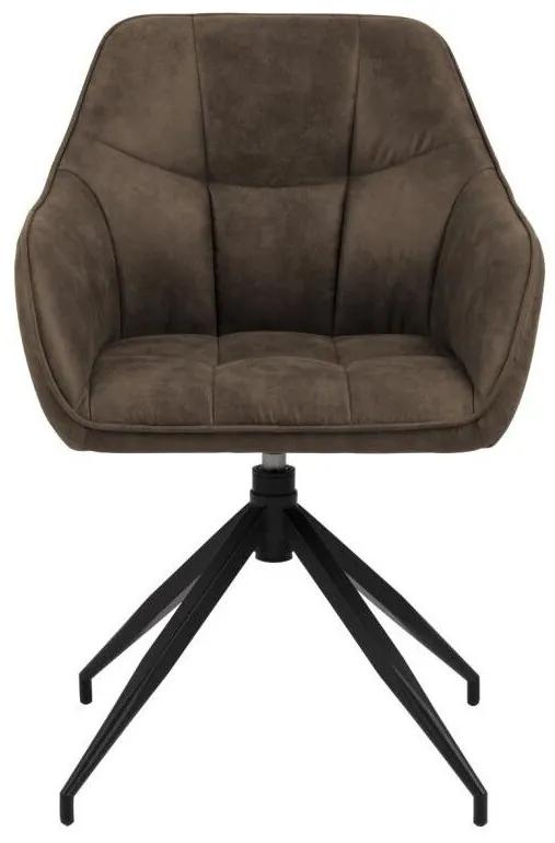 Καρέκλα Oakland 646, Καφέ, Μαύρο, 85x58x55cm, 9 kg, Ταπισερί, Μεταλλικά, Μπράτσα | Epipla1.gr