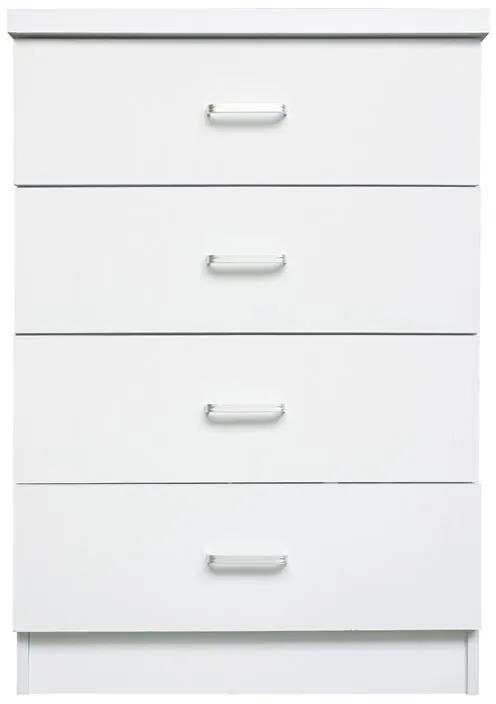 DRAWER Συρταριέρα με 4 Συρτάρια, Απόχρωση Άσπρο