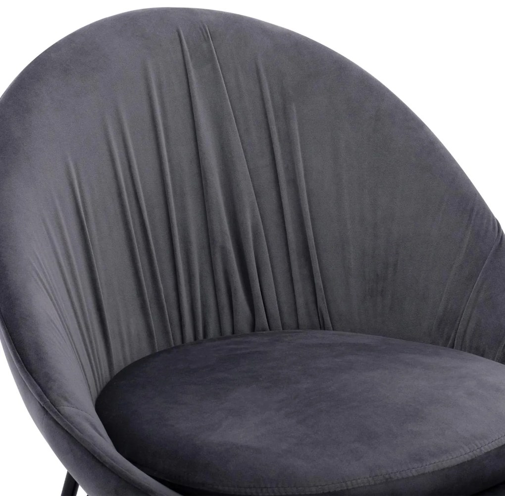 Καρέκλα KELSEY Βελούδο Γκρί με Μαύρα πόδια 59x63x84εκ. 59x63x84 εκ.