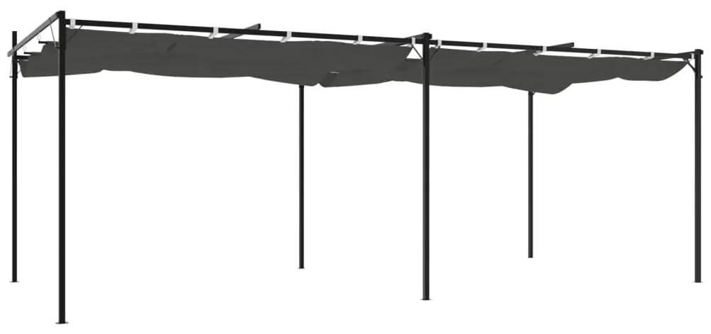 vidaXL Πέργκολα με Πτυσσόμενη Οροφή Ανθρακί 589 x 292 x 230 εκ.