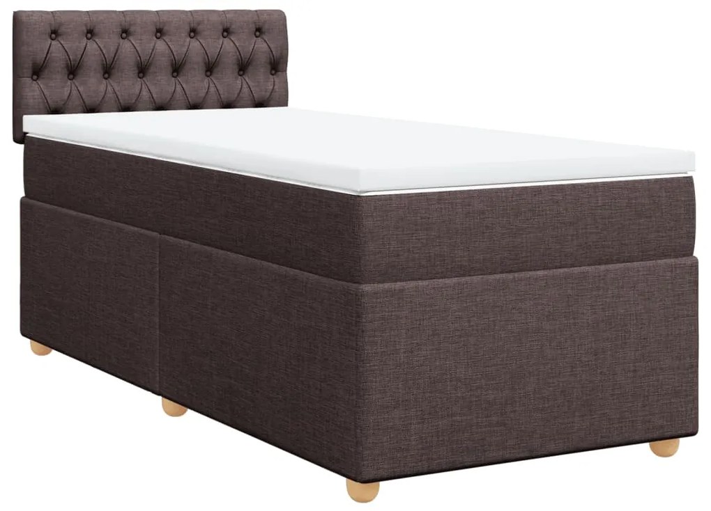 ΚΡΕΒΑΤΙ BOXSPRING ΜΕ ΣΤΡΩΜΑ ΣΚΟΥΡΟ ΚΑΦΕ 100X200 ΕΚ. ΥΦΑΣΜΑΤΙΝΟ 3286601