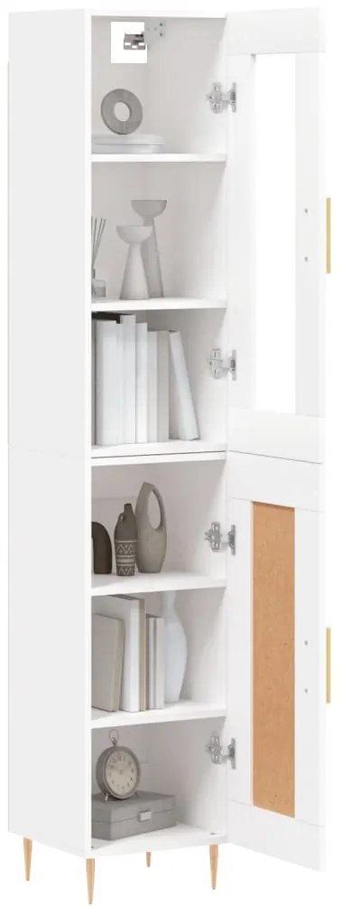vidaXL Ντουλάπι Λευκό 34,5 x 34 x 180 εκ. από Επεξεργασμένο Ξύλο