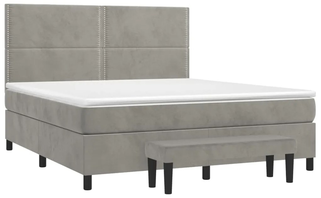 ΚΡΕΒΑΤΙ BOXSPRING ΜΕ ΣΤΡΩΜΑ ΑΝΟΙΧΤΟ ΓΚΡΙ 160X200 ΕΚ. ΒΕΛΟΥΔΙΝΟ 3137791