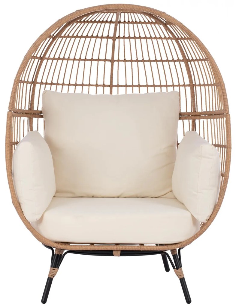 Καρέκλα - Πολυθρόνα ALLEGRA C5764 Μπέζ Wicker Τύπου Φωλιά 110x85x148 εκ. 110x85x148 εκ.