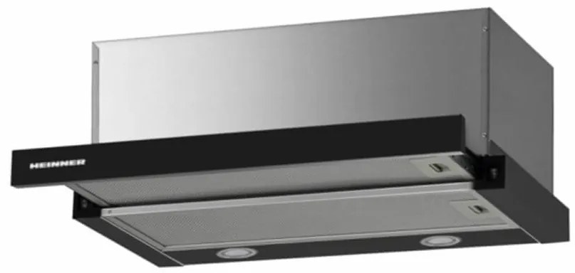 Απορροφητήρας Heinner HTCH-F660GBK με πλάτος 60cm και απορροφητική ισχύ 611 m³/h