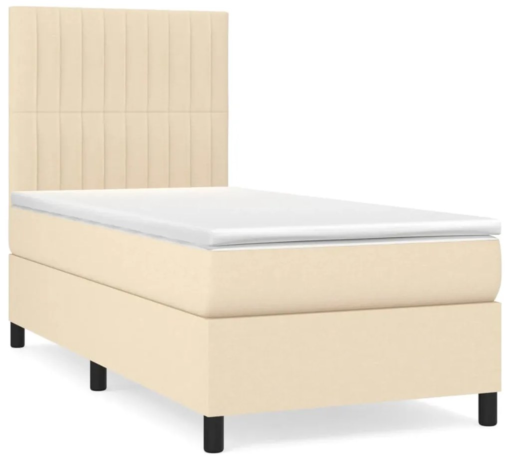 ΚΡΕΒΑΤΙ BOXSPRING ΜΕ ΣΤΡΩΜΑ ΚΡΕΜ 90X190 ΕΚ.ΥΦΑΣΜΑΤΙΝΟ 3141902