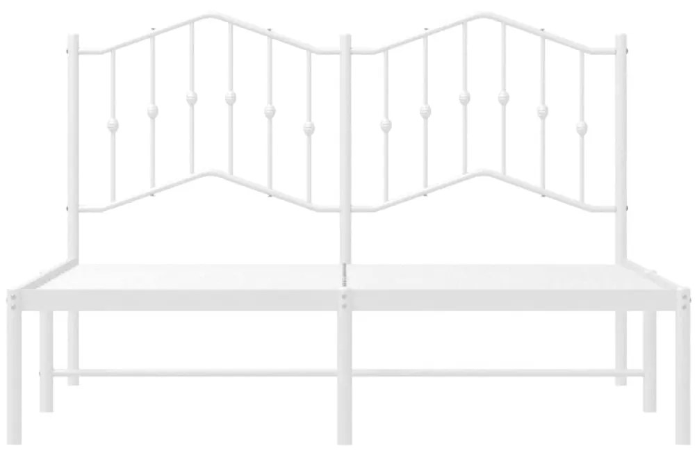 vidaXL Πλαίσιο Κρεβατιού με Κεφαλάρι Λευκό 150 x 200 εκ. Μεταλλικό