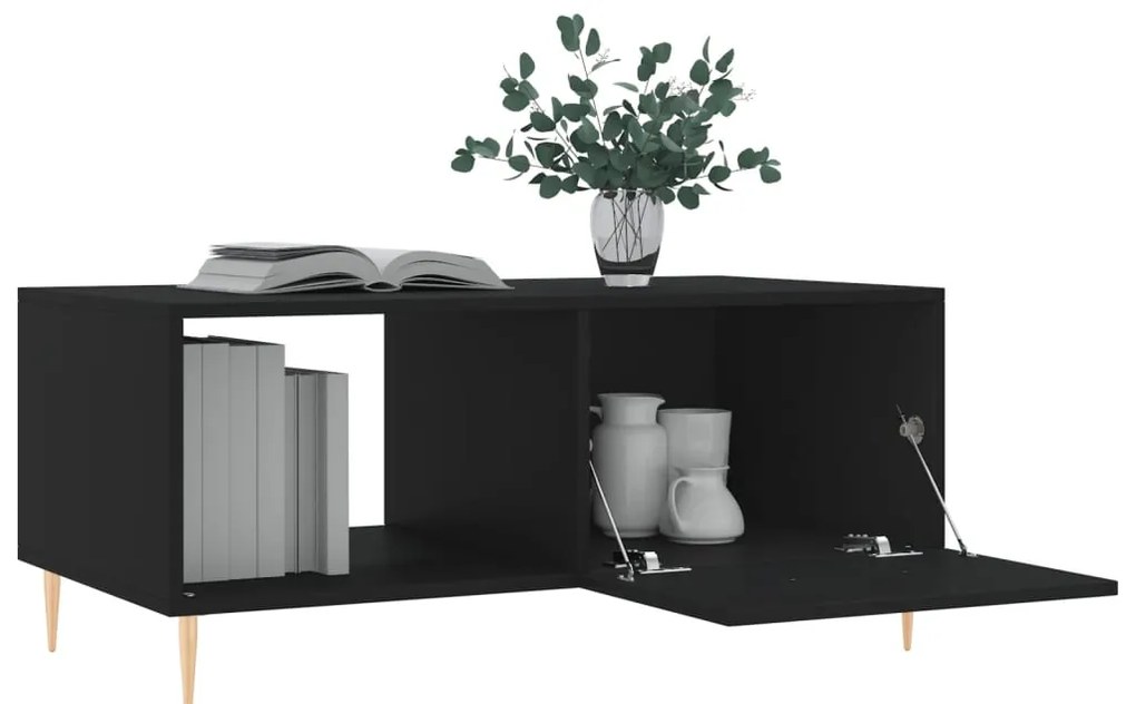 vidaXL Τραπεζάκι Σαλονιού Μαύρο 90x50x40 εκ. Επεξεργασμένο Ξύλο
