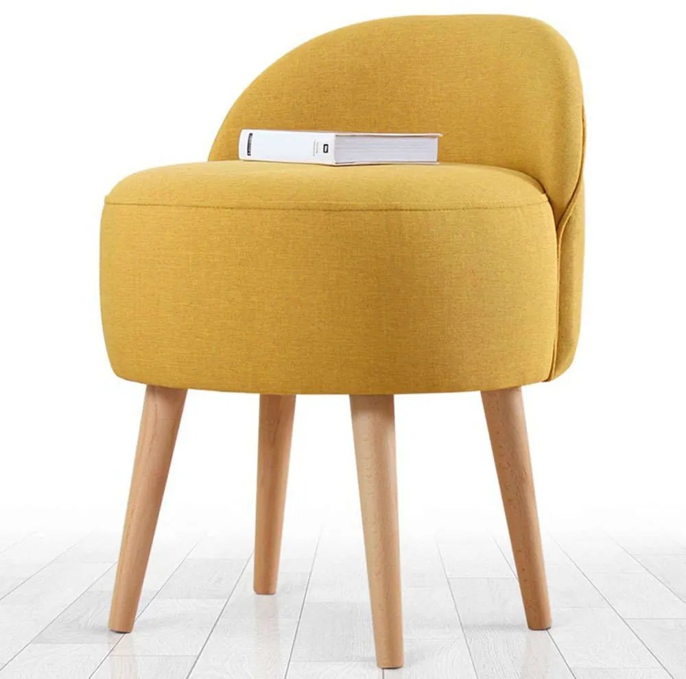 Σκαμπό Corvile 209FLF1148 46x46x64cm Yellow-Natural