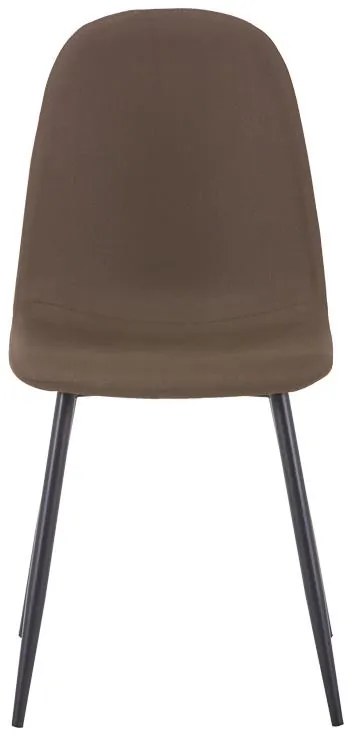 Καρέκλα Bella καφέ ύφασμα-πόδι μαύρο μέταλλο 43x52x88εκ 43x52x88 εκ.