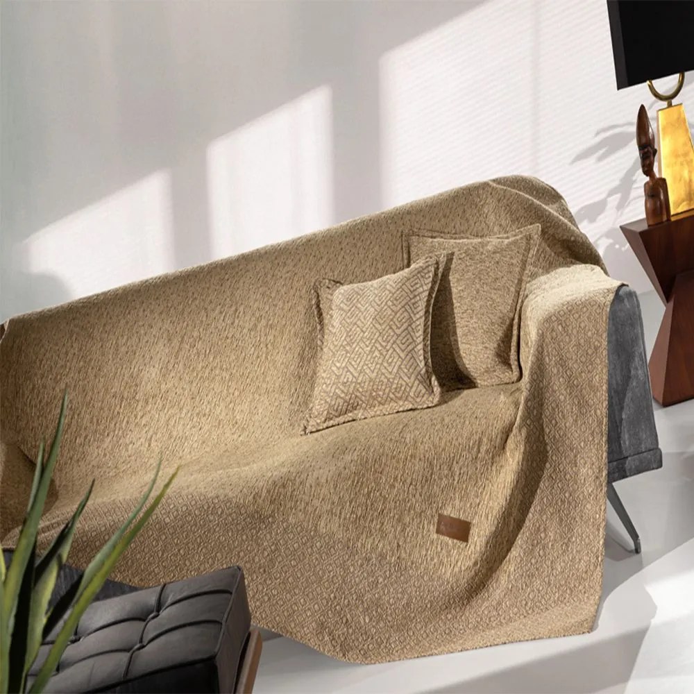 Ριχτάρι Libra Camel Guy Laroche Διθέσιο 180x250cm Chenille,Cotton,Polyester