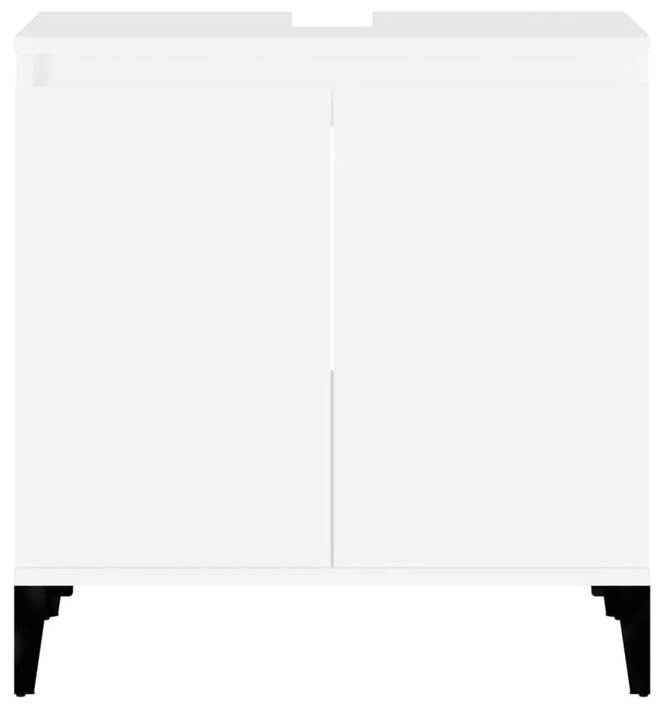 Ντουλάπι Νιπτήρα Λευκό 58 x 33 x 60 εκ. από Επεξεργασμένο Ξύλο - Λευκό