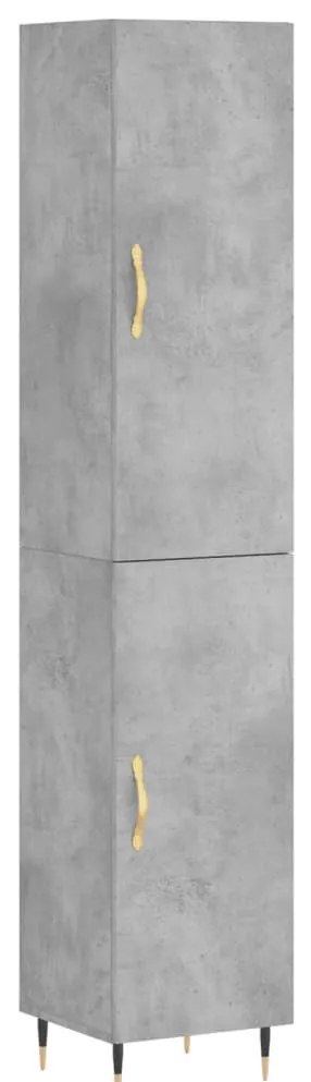 vidaXL Ντουλάπι Γκρι Σκυροδέματος 34,5x34x180 εκ. Επεξεργασμένο Ξύλο