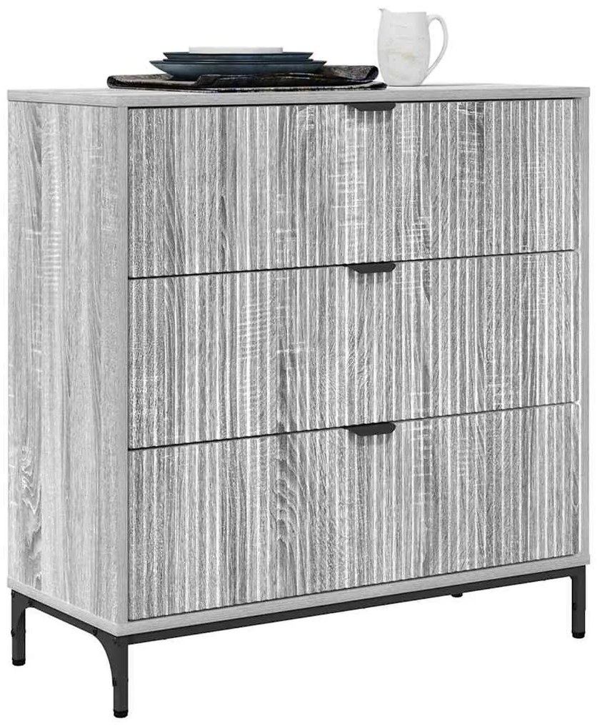 vidaXL Πλαϊνό γραφείο Γκρι sonoma 79.5 x 33 x 82 εκ Επεξεργασμένο ξύλο