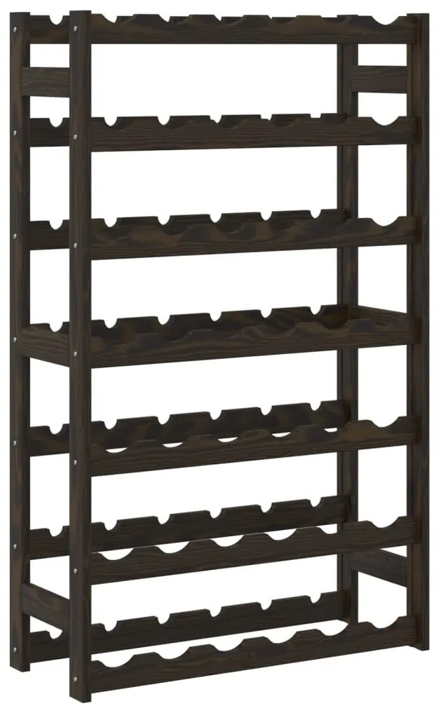 vidaXL Ραφιέρα Κρασιών για 42 Μπουκάλια Μαύρο από Μασίφ Ξύλο Πεύκου