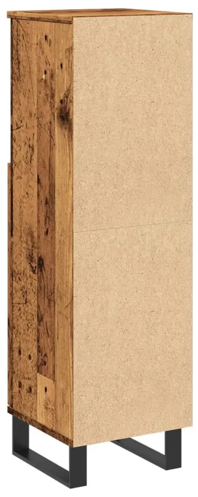 Ντουλάπι μπάνιου Παλιό ξύλο 30x30x100 cm Κατασκευασμένο ξύλο - Καφέ