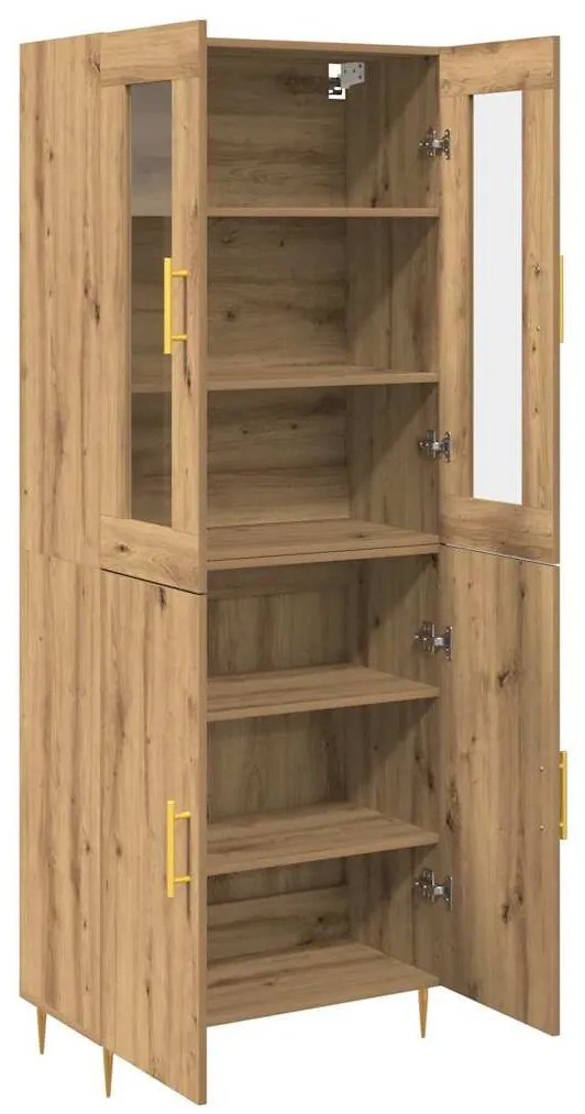 vidaXL Highboard Επιτοίχιο 2 pcs artisan δρυς 69.5 x 34 x 180 εκ.
