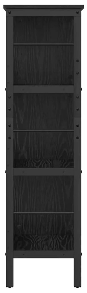 vidaXL Ράφι Βιβλίων Μαύρη Οξυά 82 x 32 x 112 εκ. Επεξεργασμένο ξύλο