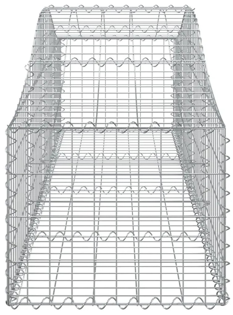 Συρματοκιβώτια Τοξωτά 3 τεμ. 200x50x40/60 εκ. Γαλβαν. Ατσάλι - Ασήμι