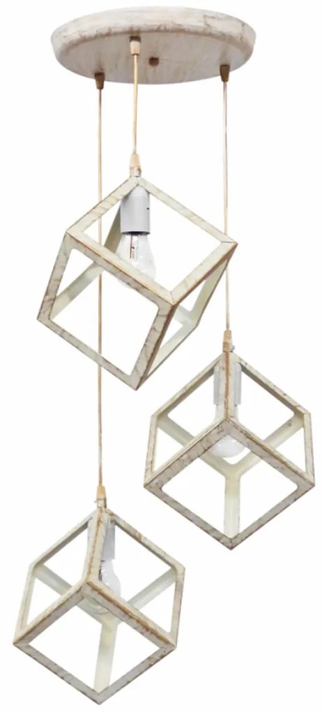 Φωτιστικό Οροφής Τρίφωτο Heronia Kyvos 34-0292 White/Bronze