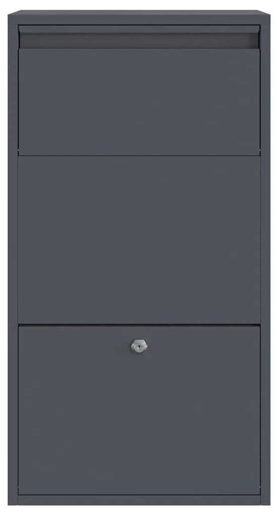 vidaXL Θυρίδα Πακέτων με αποθήκευση Ανθρακί 44 x 22 x 82 εκ. Ατσάλι