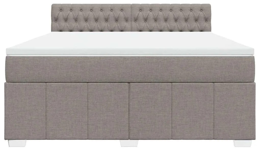 vidaXL Κρεβάτι Boxspring με Στρώμα Taupe 180x200 εκ. Υφασμάτινο